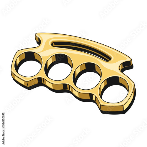 Golden Brass Knuckles Weapon