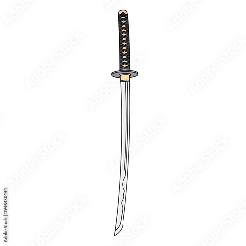 Japanese Katana Sword, Traditional Samurai Weapon, Sharp Blade, Cultural Icon