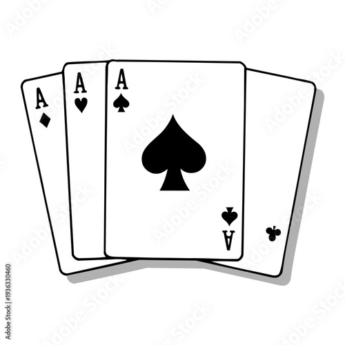 Four Aces Playing Cards Poker Winning Hand Icon