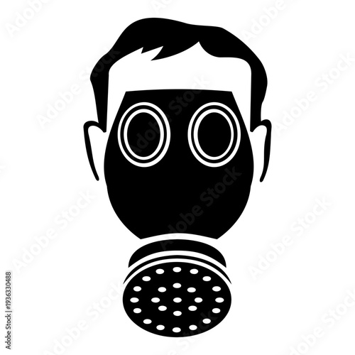 Gas Mask Respirator Hazard Protection Safety Icon