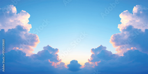 A beautiful summer day featuring fluffy white cumulus clouds across a clear blue sky with bright sunlight illuminating the natural landscape and atmosphere












































