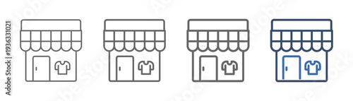 
outline icon set laundry shop with laundry shop design