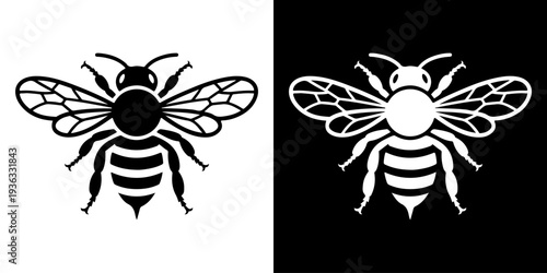 honey bee silhouette vector
