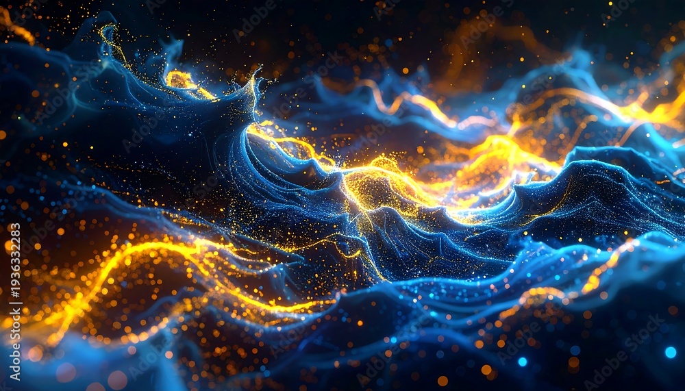 Fototapeta premium A vibrant abstract depiction of glowing, swirling lights
