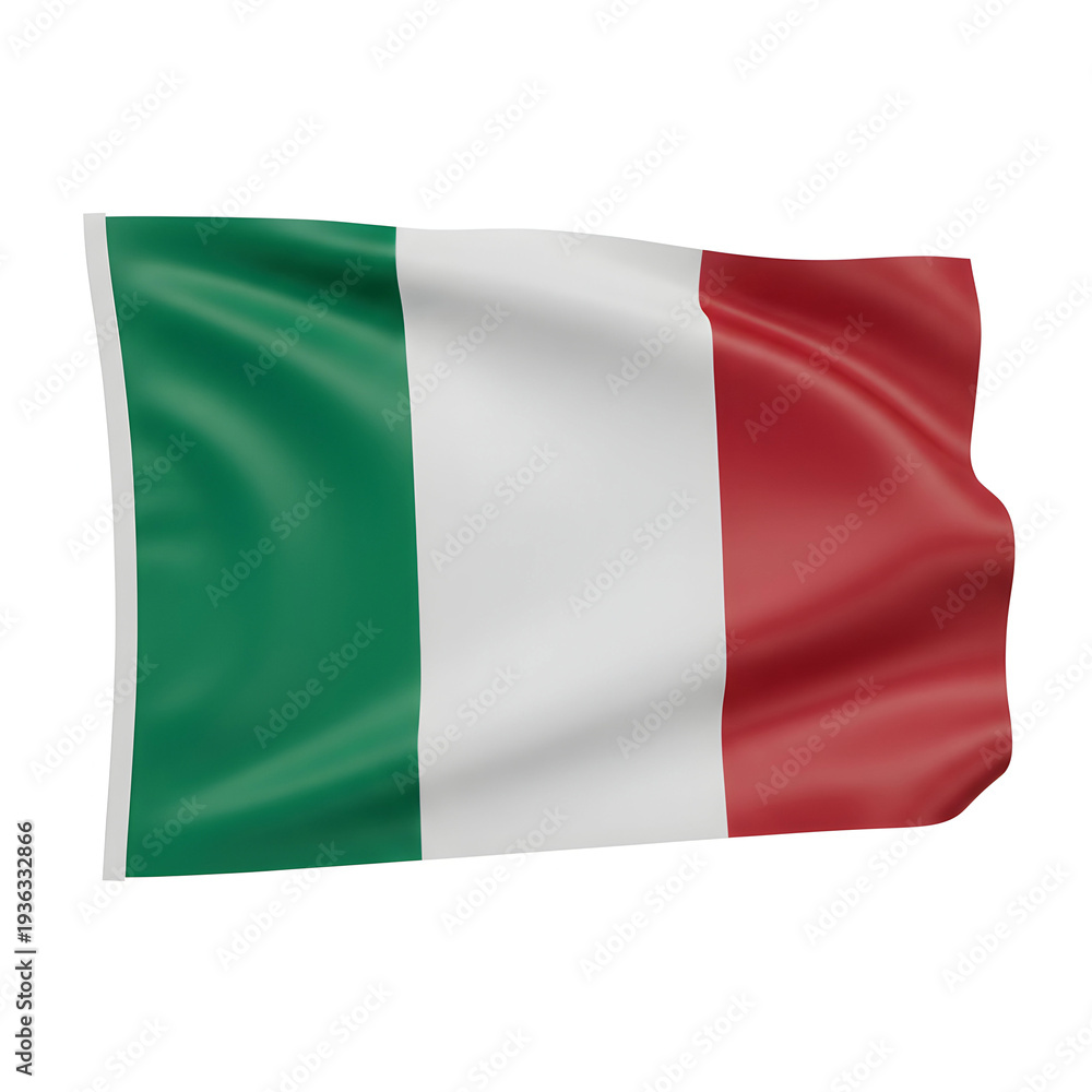 Obraz premium Waving flag of italy national symbol on white background