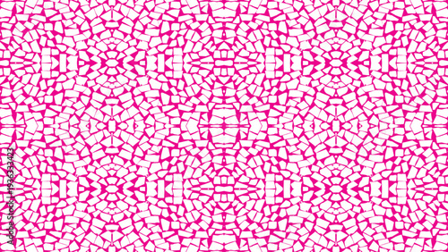 Pink and White Abstract Geometric Mosaic Pattern