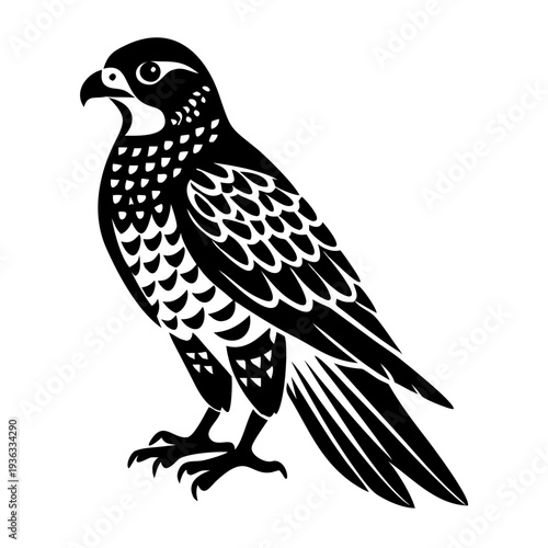 falcon silhouette icon illustration for wildlife bird predator flying and nature design