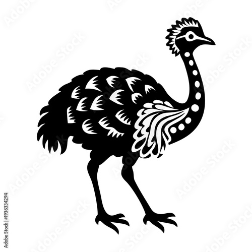 emu silhouette icon illustration for wildlife australian bird savanna and nature design