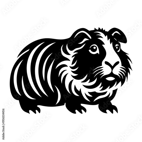 guinea pig silhouette icon illustration for pet rodent small animal and cute nature design