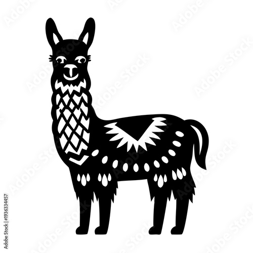 llama silhouette icon illustration for wildlife south american animal mountain and nature design