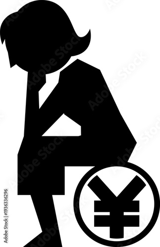 お金について考える女性