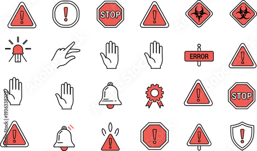 Road signs and traffic symbols vector set illustration icon elements