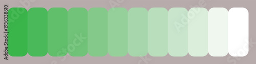 Gradient of green colors from dark to light on gray background