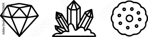 Diamond and Crystal Icon Set