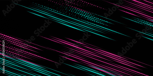 Modern grunge sport lines pink blue greenish on black background. Brush storm thunder modern pattern