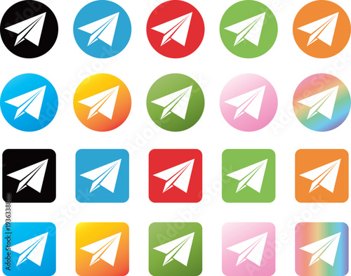 紙飛行機　ボタン　セット