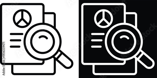 analysis Two-tone version in black and white background