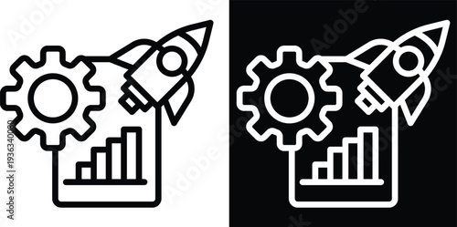 implementation Two-tone version in black and white background