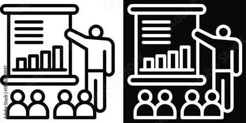 presentation Two-tone version in black and white background