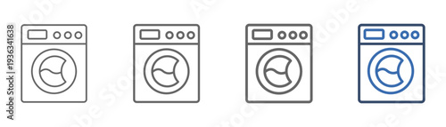 
outline con set laundry with washing machine design