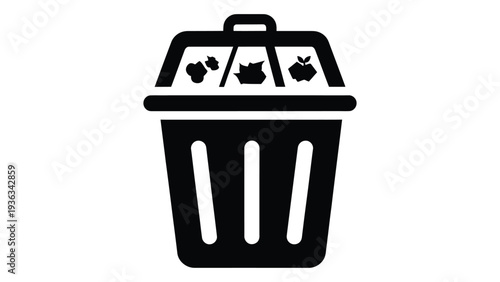 Modern Garbage Sorting Bin for Recycling Waste Disposal Eco-Friendly Vector Illustration Isolated