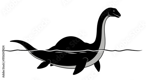 Mysterious Loch Ness Monster Illustration