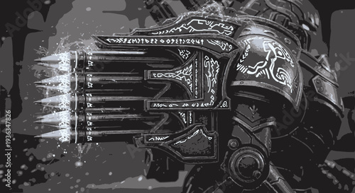 Futuristic Mechanical Arm with Weaponry - Advanced Technology Concept