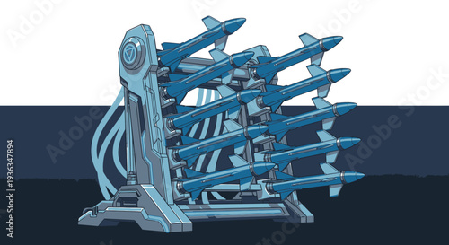 Futuristic Missile Launch System Illustration