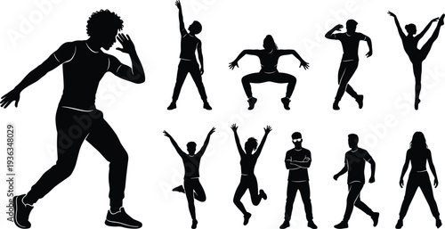 Black Deer Silhouette Vector Set Featuring Majestic Bucks Standing Stags Antler Icons And Trophy Heads For Hunting Wildlife Nature Forest And Woodland Graphic Design