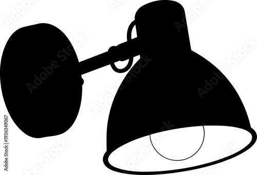 Adjustable wall mounted lamp silhouette