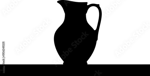 Classic ceramic water pitcher silhouette for table decoration