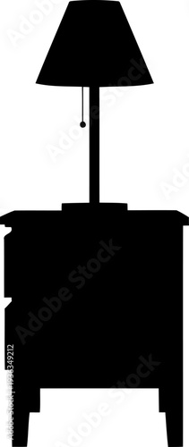 Classic nightstand silhouette with a table lamp for bedroom lighting