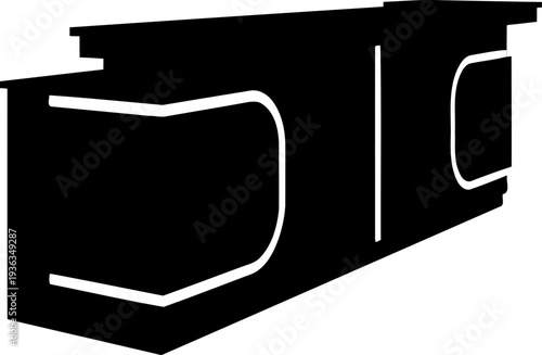 Commercial reception desk silhouette showing decorative front panels