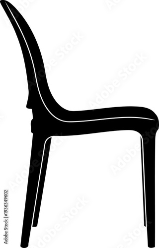 Ergonomic plastic side chair silhouette
