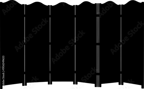 Folding room divider privacy screen silhouette