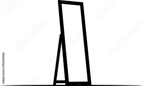 Full length standing floor mirror for a dressing room or bedroom