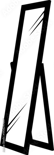 Full length standing floor mirror silhouette for dressing room