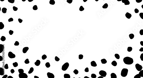 Irregular black spots pattern abstract dalmatian fur texture