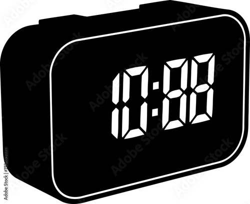 Modern digital clock silhouette showing ten oclock