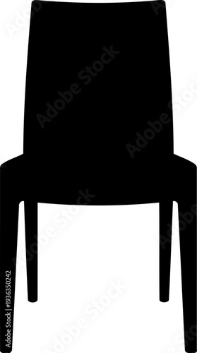 Modern minimalist dining chair with high backrest silhouette