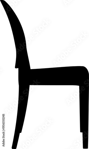 Modern plastic chair silhouette side profile