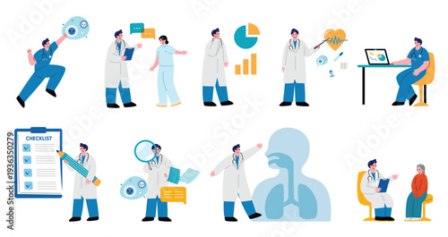 シンプルな男性医のイラストセット