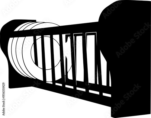 Nursery crib shadow designed with wooden slats