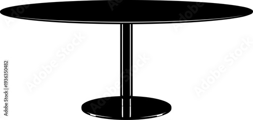 Pedestal base round dining table graphic for interior layout