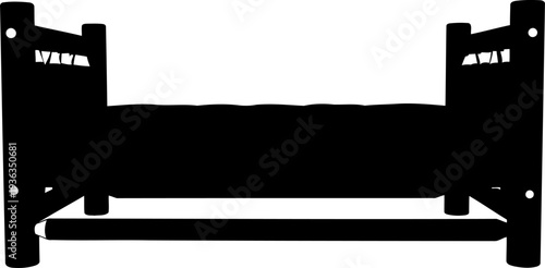 Simple bed silhouette with mattress and headboard