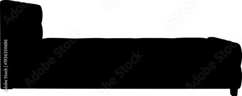 Simple bed frame with headboard silhouette