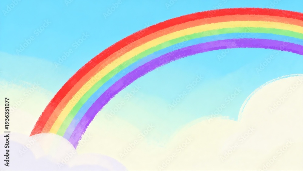 Fototapeta premium Rainbow in the sky with clouds