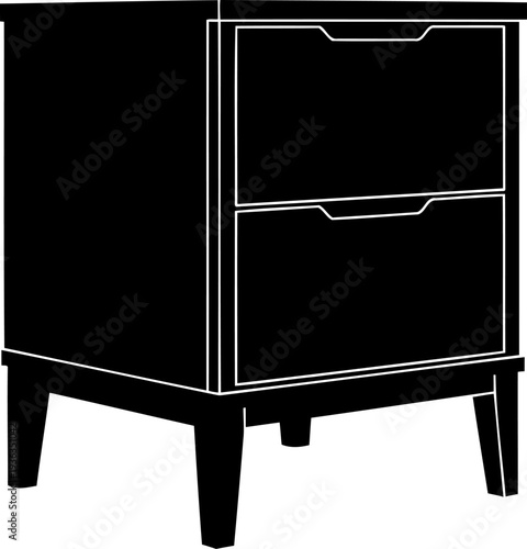 Two drawer nightstand bedroom furniture figure