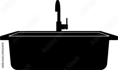 Undermount kitchen sink with a modern gooseneck faucet