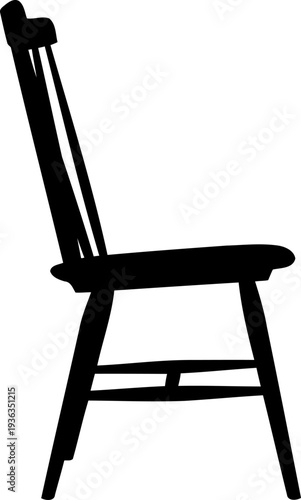 Wooden dining chair profile outline for kitchen decor